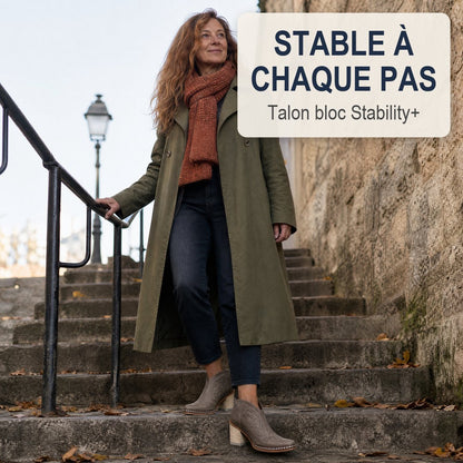 Stable à chaque pas — Bottine Jersey Brun Texan dans un escalier