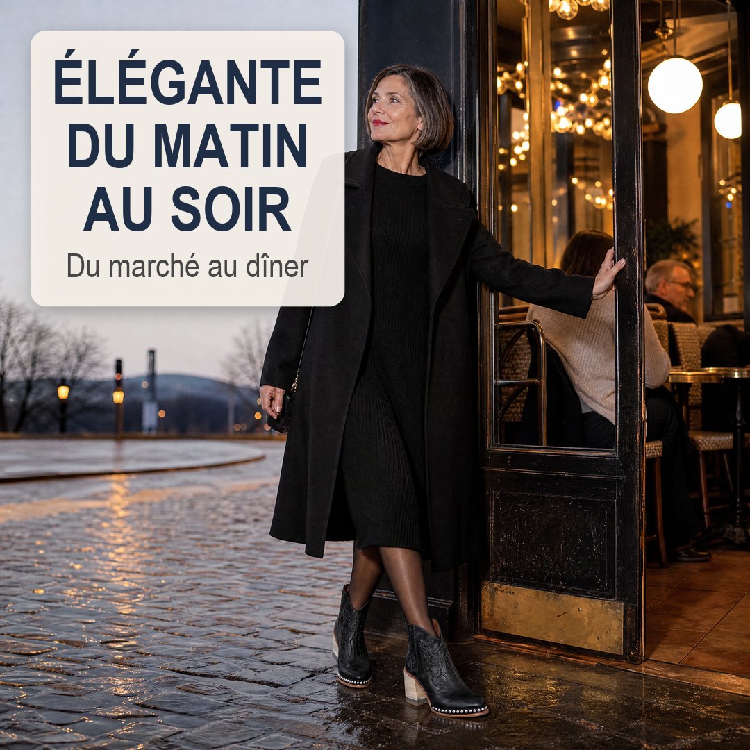 Élégante du matin au soir — Bottine Jersey Noir SantaFe