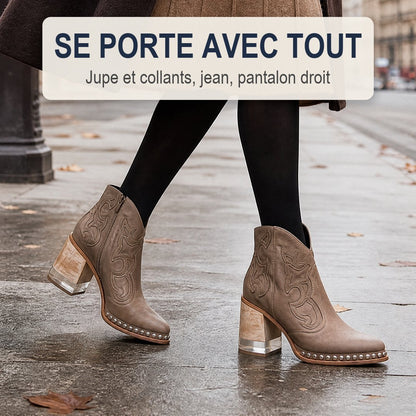 Se porte avec tout — Bottine Jersey Brun Texan avec collants