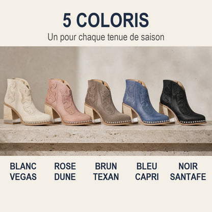 Bottine Jersey en 5 coloris : Blanc Vegas, Rose Dune, Brun Texan, Bleu Capri, Noir SantaFe