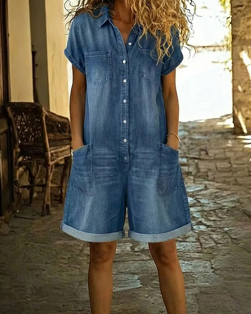 Combishort Capri en Denim