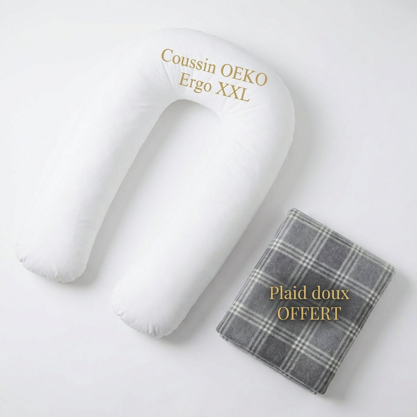 Contenu de l'offre - Coussin OEKO Ergo XXL + Plaid OFFERT