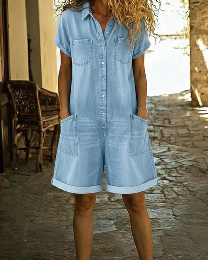Combishort Capri en Denim
