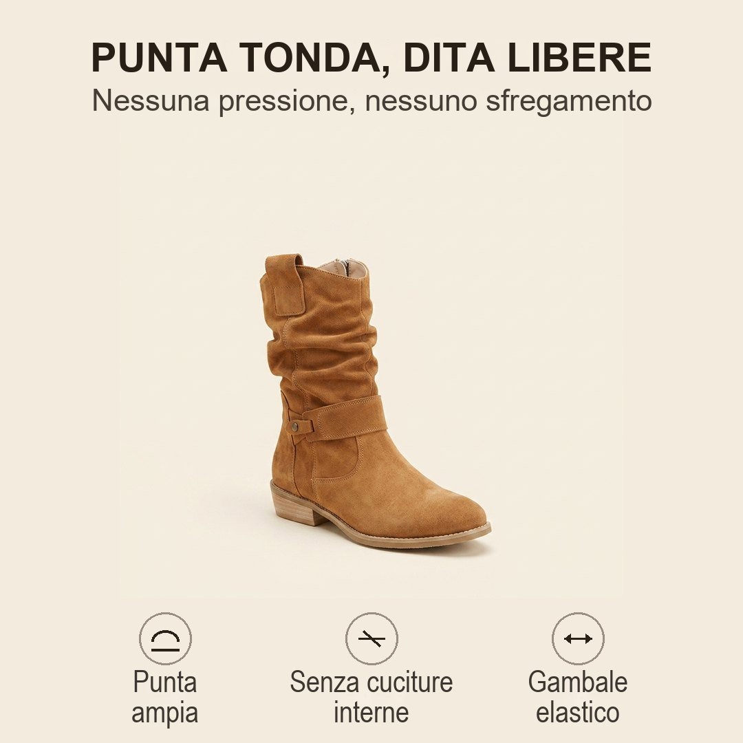Punta tonda, dita libere, senza cuciture interne