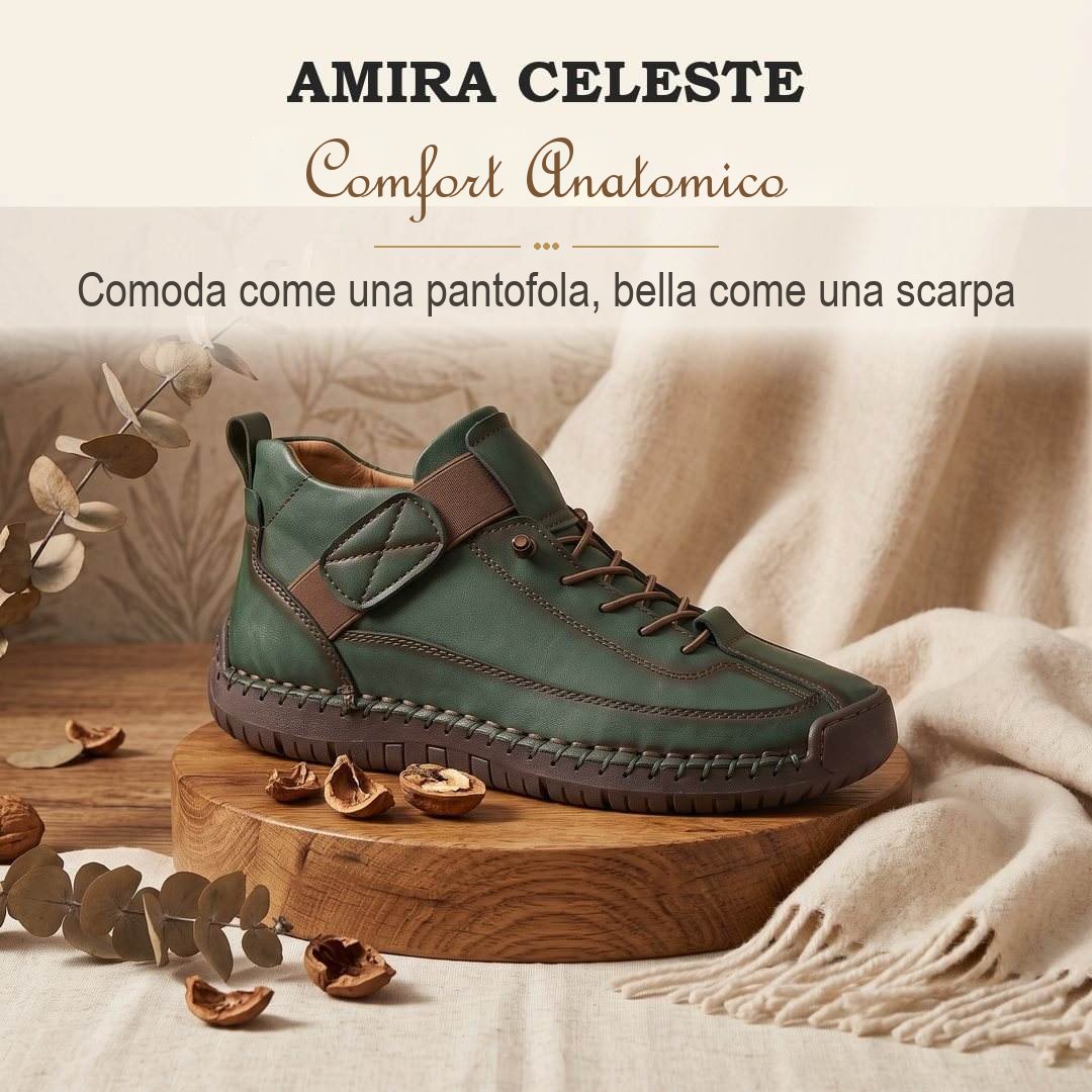 Scarpa Amira Celeste verde, comfort anatomico