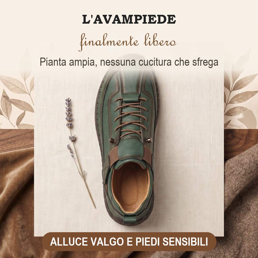 Avampiede ampio, ideale per alluce valgo