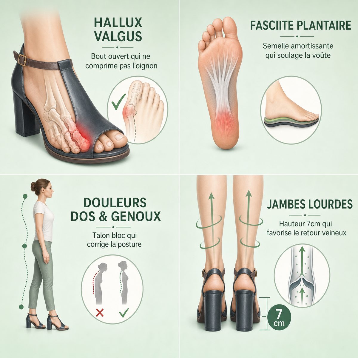 Soulage Hallux Valgus, Fasciite, Dos et Jambes Lourdes