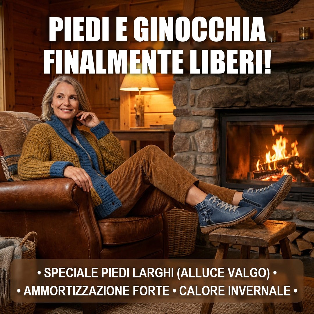 Stivaletti Asellia davanti al camino