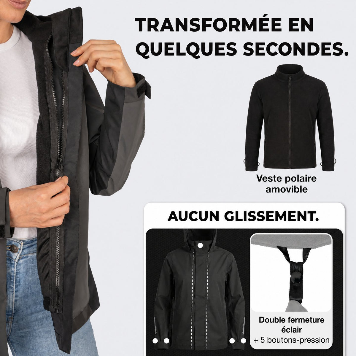 Veste Halo 3 en 1 polaire amovible