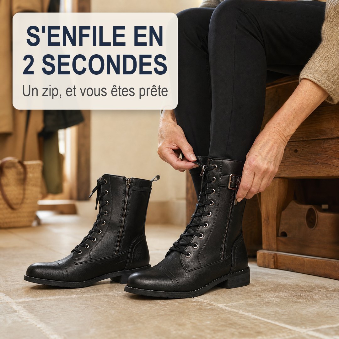 Zip latéral de la botte Elise Winston qui s'enfile en 2 secondes